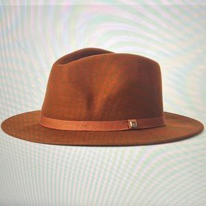 Unisex Brixton Messer Packable Fedora, size large, color coffee, only worn once